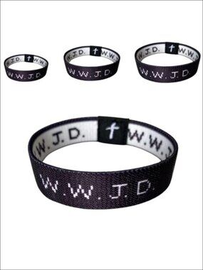 WWJD Elastic Bracelets Religious Stretch Wristbands Christian Gift